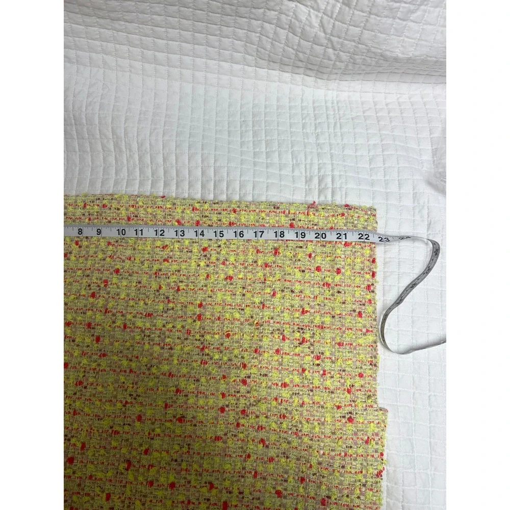 J. Crew Tweed Pencil Skirt Yellow Textured Knee Length Back Vent Lined Size 6